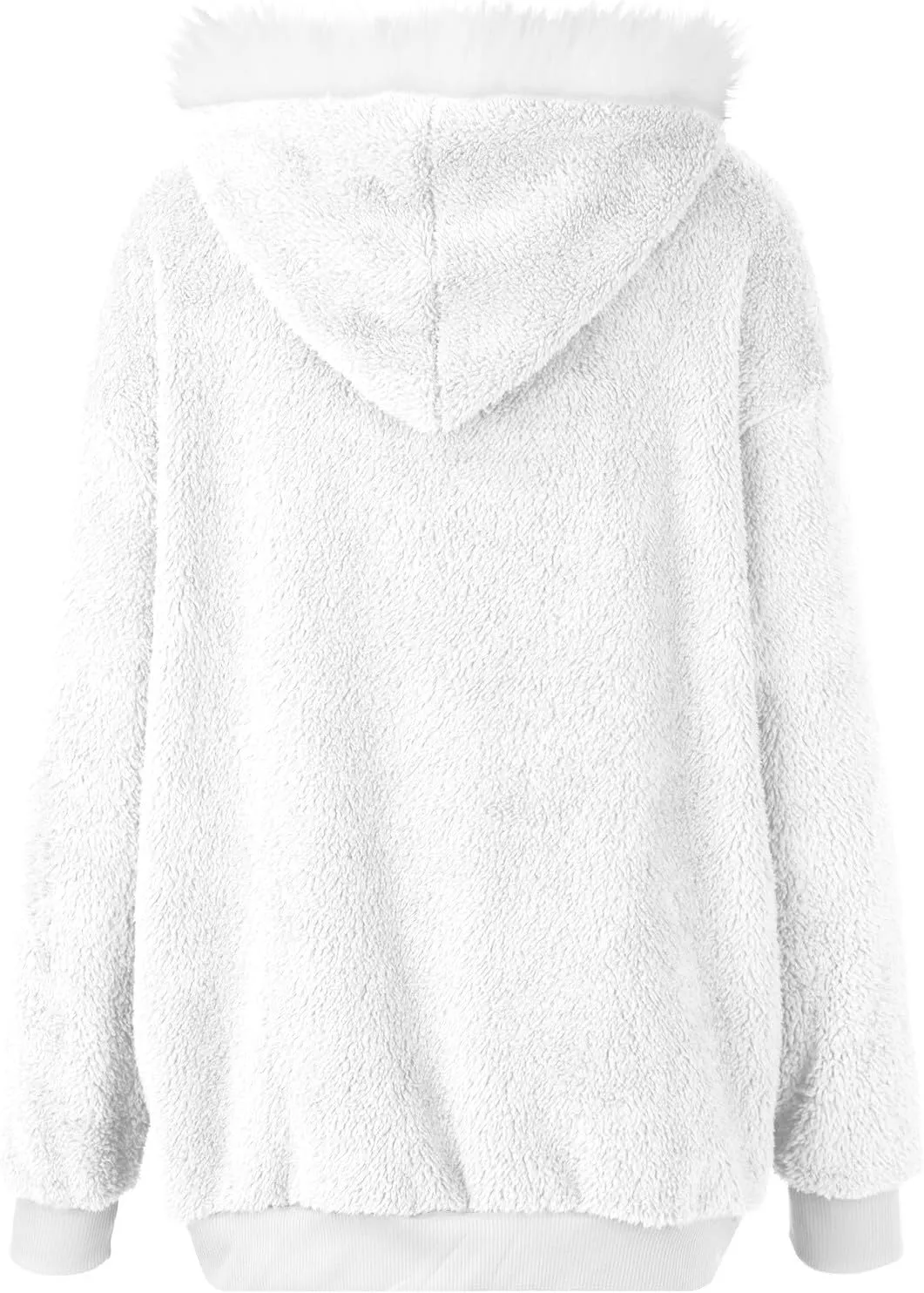 Gumipy Womens Fleece Zip Up Jacket Fuzzy Drawstring Sherpa Jacket Coat with Hood Plus Size Long Sleeve Hoodies with Pockets
