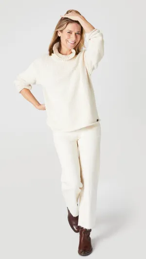 Hand Knit Cotton Turtleneck Sweater - Salma