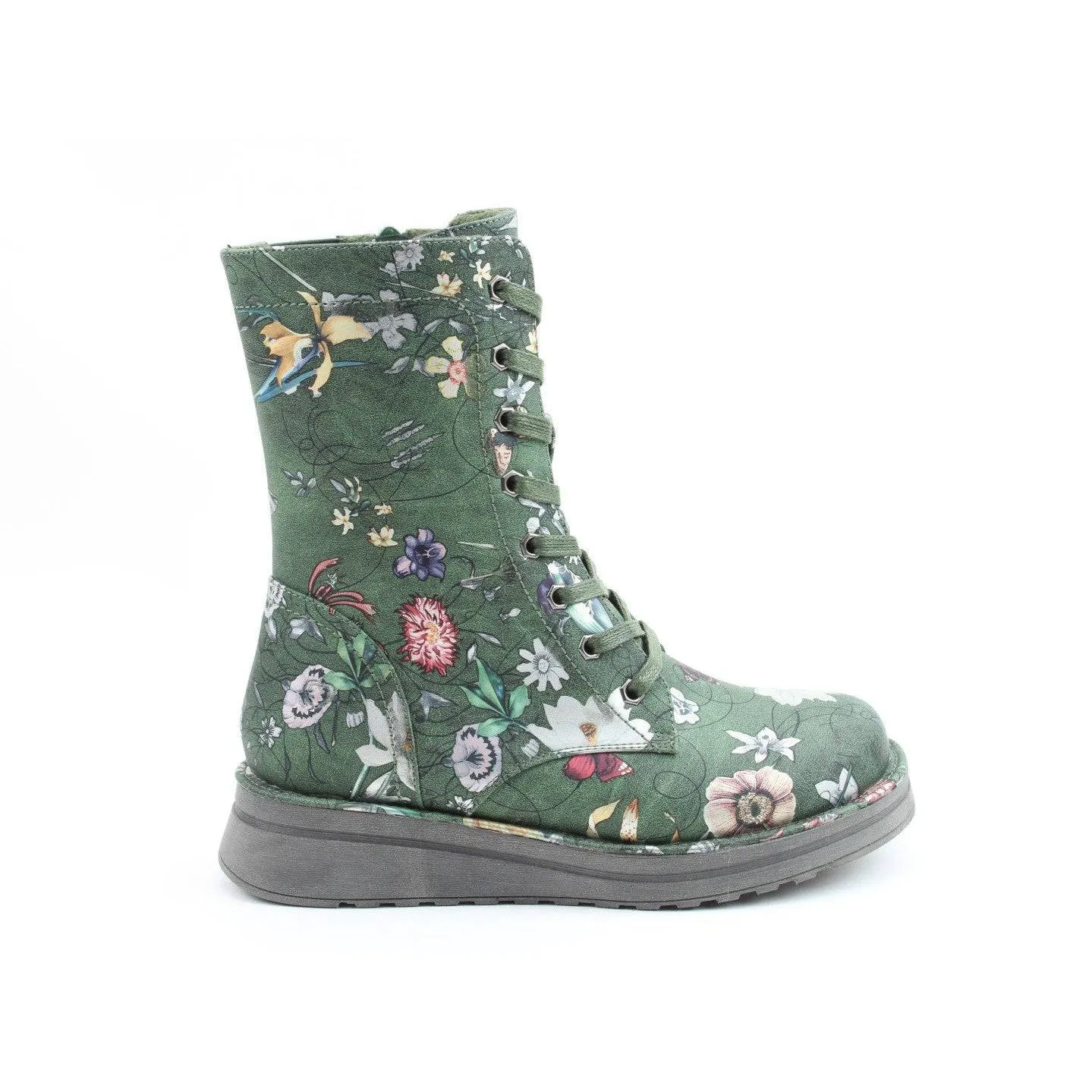 Heavenly Feet Martina 4 Print Fantasy Ladies Forest Vegan Zip & Lace Ankle Boots