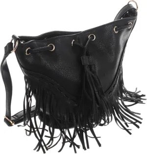 Homoyoyo Stylish Bucket Bag with Tassel Decoration Versatile Shoulder Bag for Daily Use Durable and Material Sleek Color for Effortless Outfits