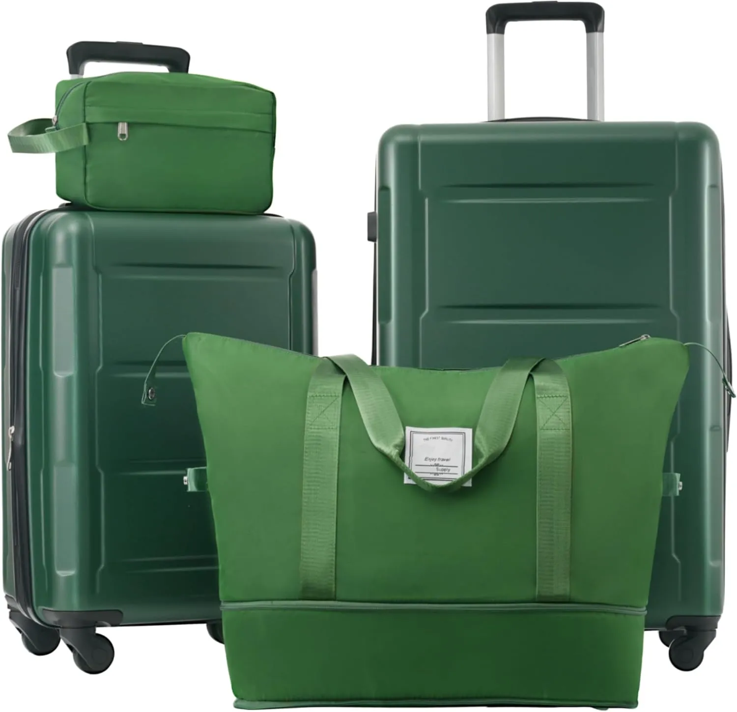 JCSD 2 Piece Luggage Set with Expandable Spinner Wheels, Lightweight ABS Suitcase, Green