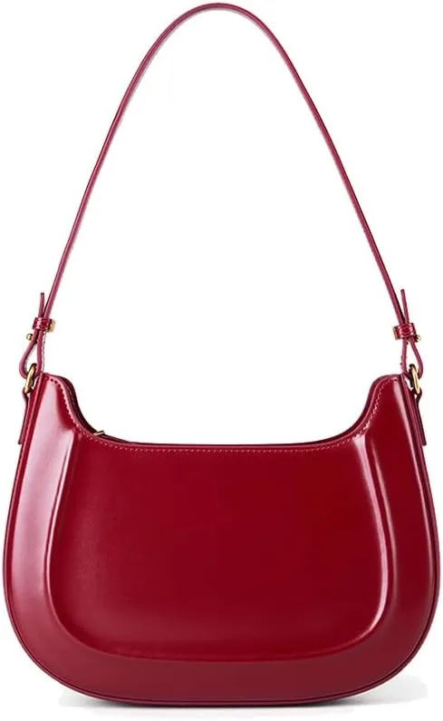 JIUFENG Cowhide Retro Saddle Purse Bag for Women, Womens Crossbody Handbag, Small Sleek Shoulder Bag