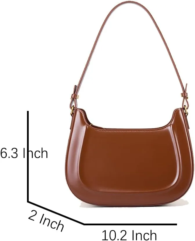 JIUFENG Cowhide Retro Saddle Purse Bag for Women, Womens Crossbody Handbag, Small Sleek Shoulder Bag