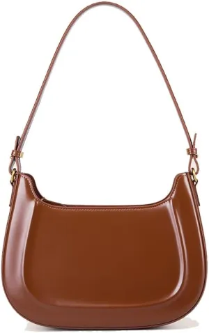 JIUFENG Cowhide Retro Saddle Purse Bag for Women, Womens Crossbody Handbag, Small Sleek Shoulder Bag