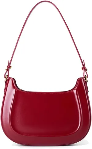 JIUFENG Cowhide Retro Saddle Purse Bag for Women, Womens Crossbody Handbag, Small Sleek Shoulder Bag