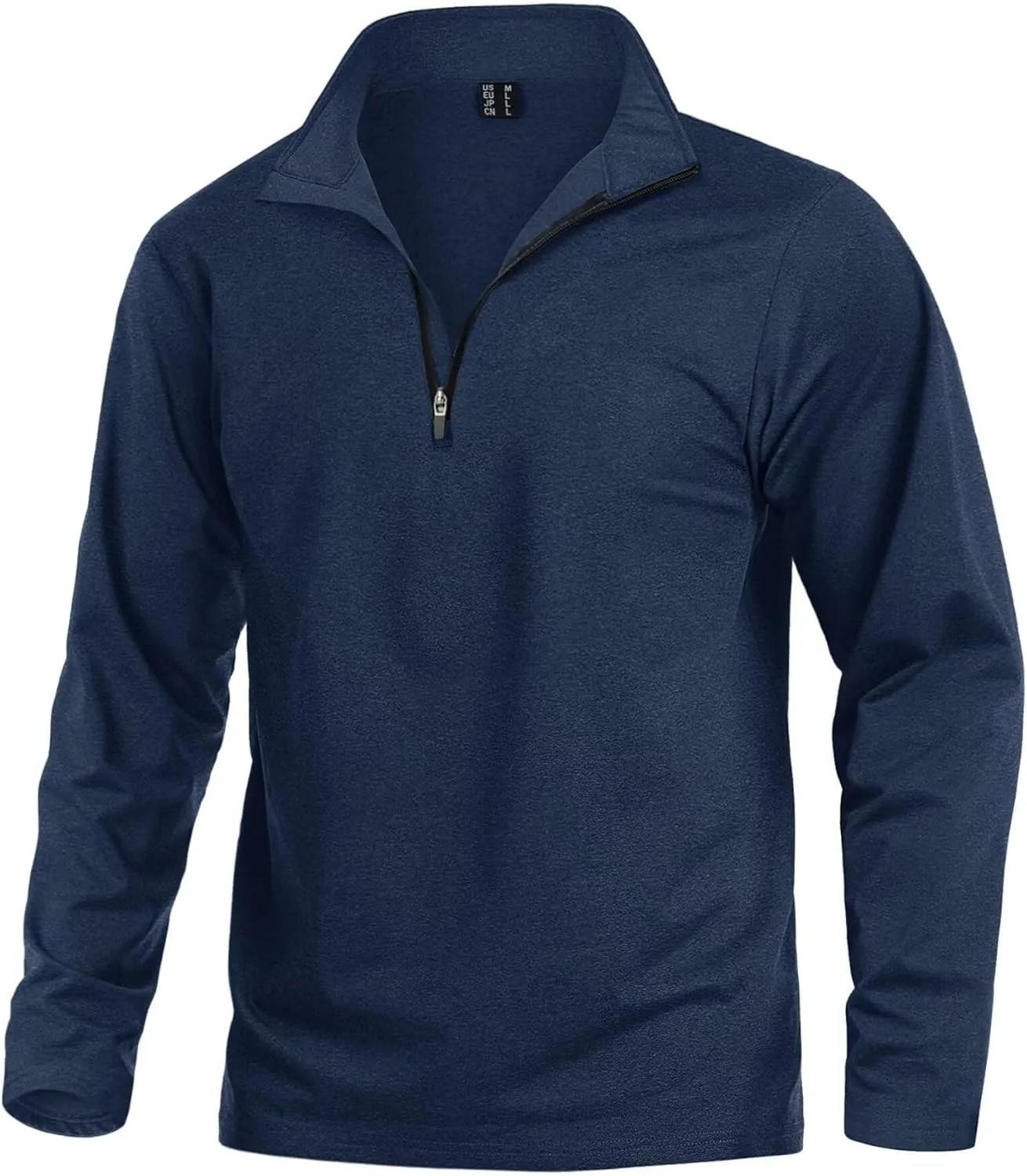KEFITEVD Men's Athletic Shirts Long Sleeve 1/4 Zip Lightweight Fleece Lined Golf Active Pullover Workout Shirts Sweatshirt