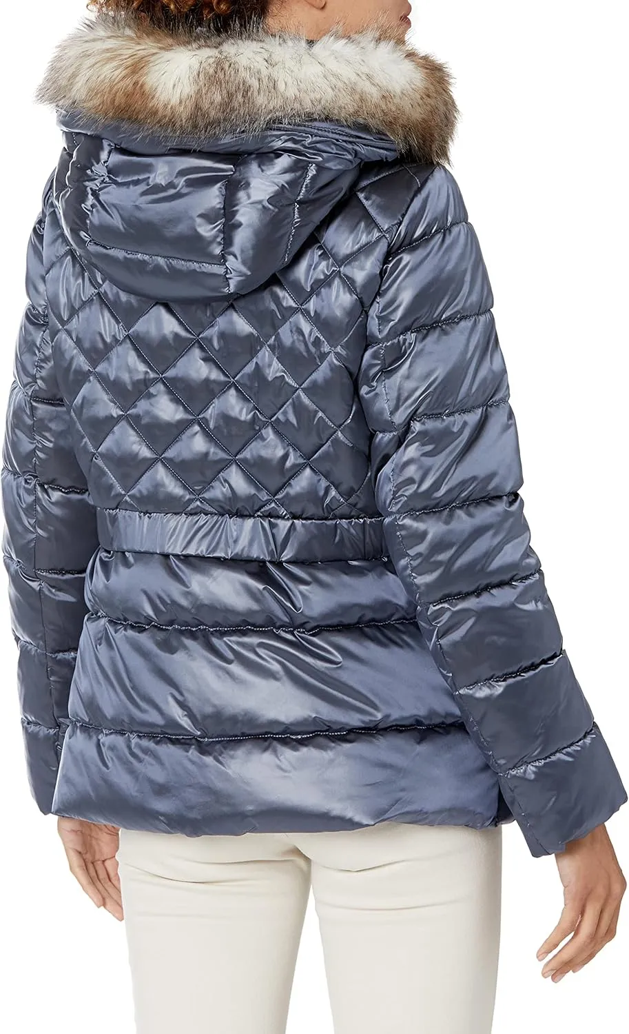 Kenneth Cole Women's Faux Fur Puffer Jacket
