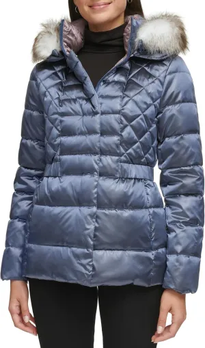 Kenneth Cole Women's Faux Fur Puffer Jacket
