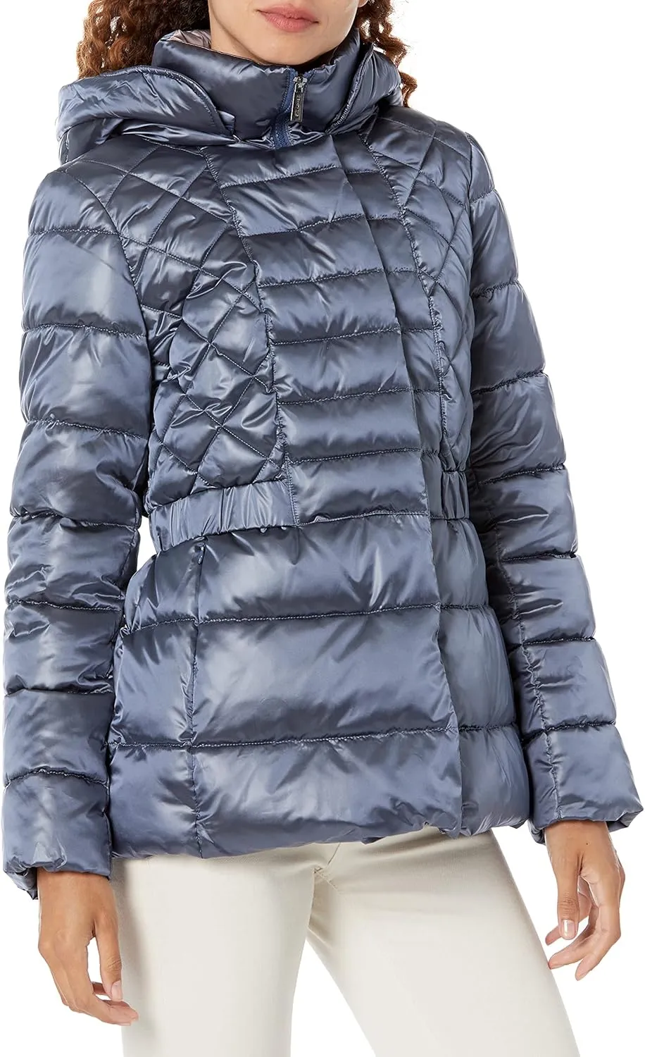 Kenneth Cole Women's Faux Fur Puffer Jacket