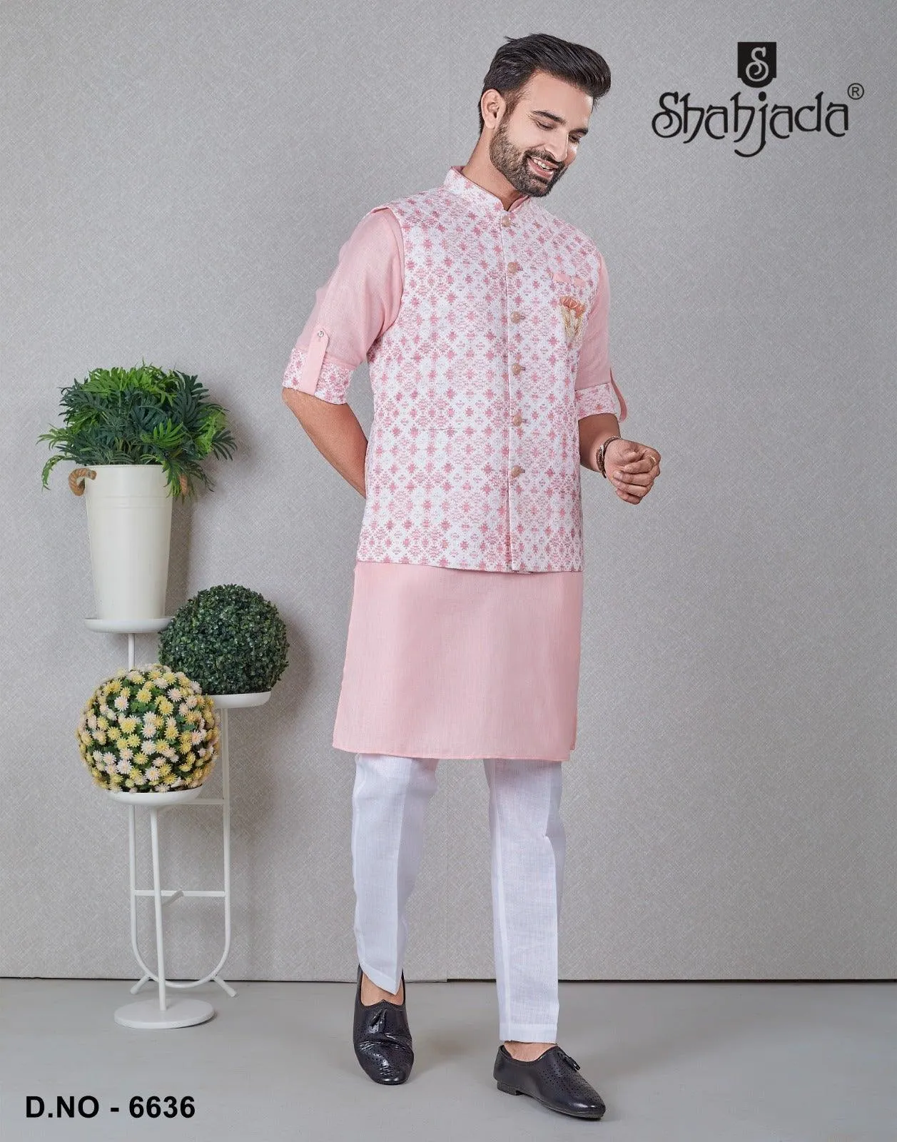 Kurta Jacket Set with Pants 6636