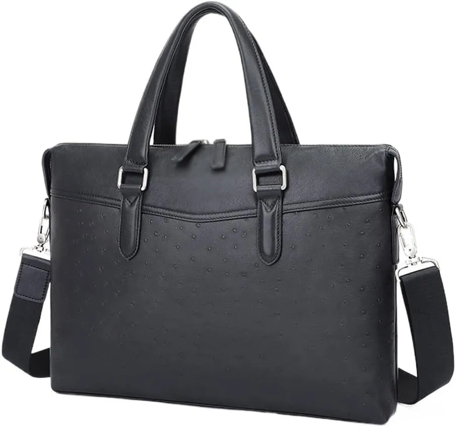 Leather Messenger Bag for Men 14 Inch Laptop Waterproof Briefcase Satchel Shoulder Bag Work Travel College Casual Events