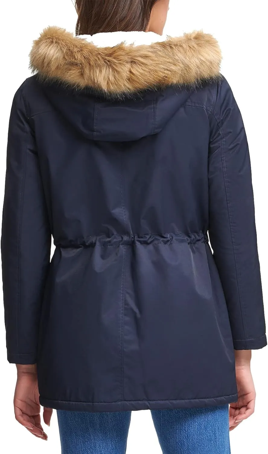Levi's Women's Sherpa Lined Mid-Length Performance Park Jacket with Faux Fur Collar