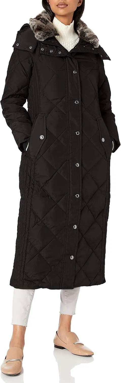 LONDON FOG Women's Diamond Down Quilting with Removable Hood