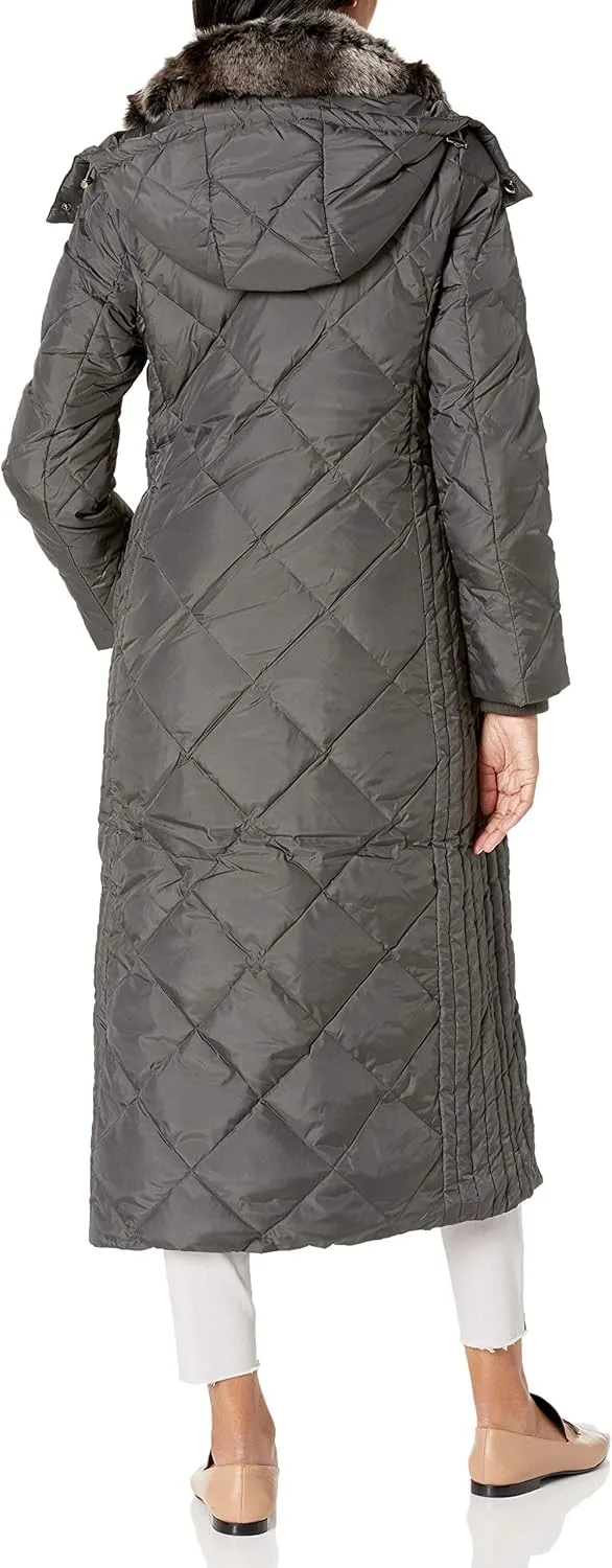 LONDON FOG Women's Diamond Down Quilting with Removable Hood