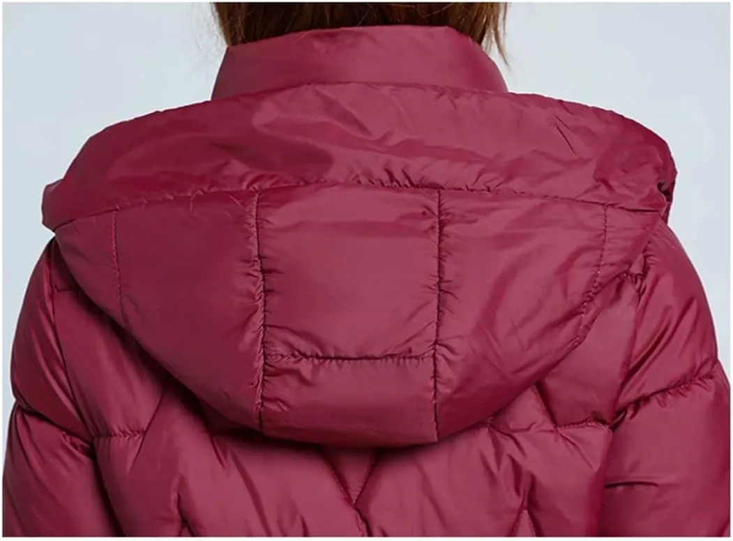 Long Warm Winter Jacket Womens Hooded Down Cotton Coat Korean Cotton-Padded Parkas