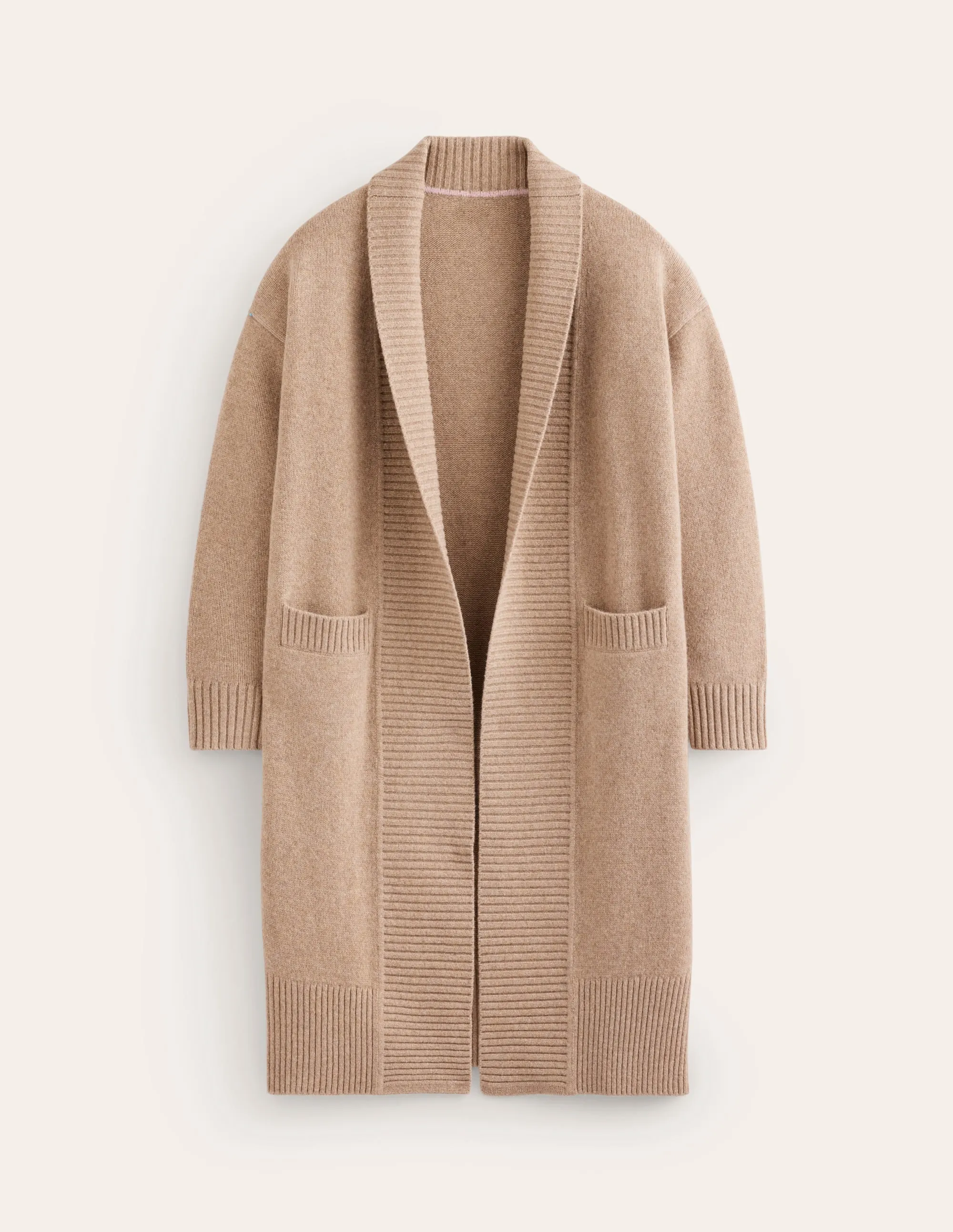 Longline Merino Cardigan-Oatmeal Melange