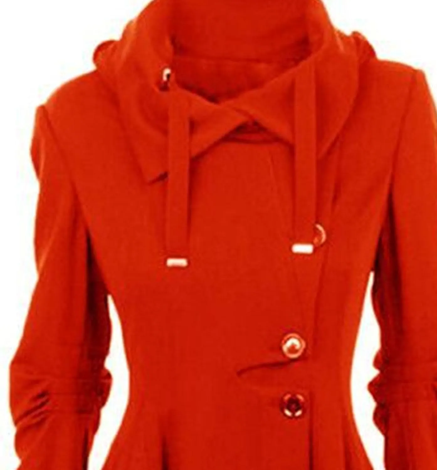 Maiyifu-GJ Womens Single Breasted Hooded Trench Coat Long Sleeve Wool Blend Dress Coats Fall Winter Mid Long Overcoat