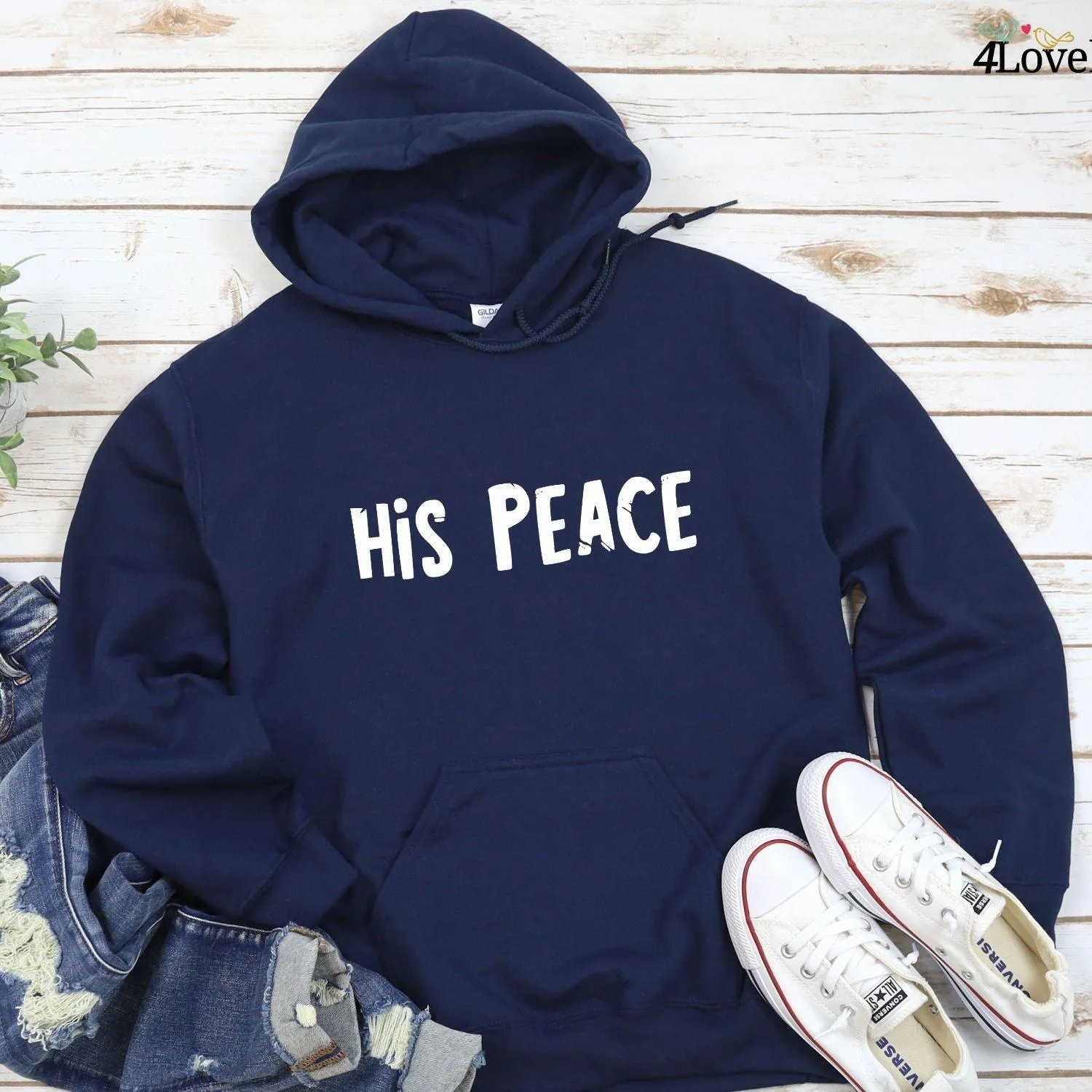 Matching Set: His Rock & Her Peace Sweatshirts - Gift for Couples, Boyfriend & Girlfriend Outfit