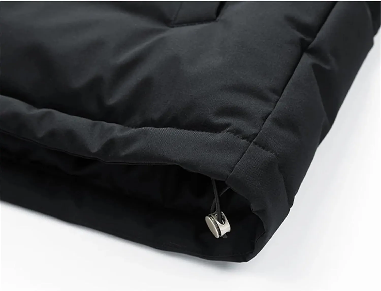 Men Hooded Solid Stand Collar Cotton-Padded Thick Warm Casual Button Zipper Parka Coat