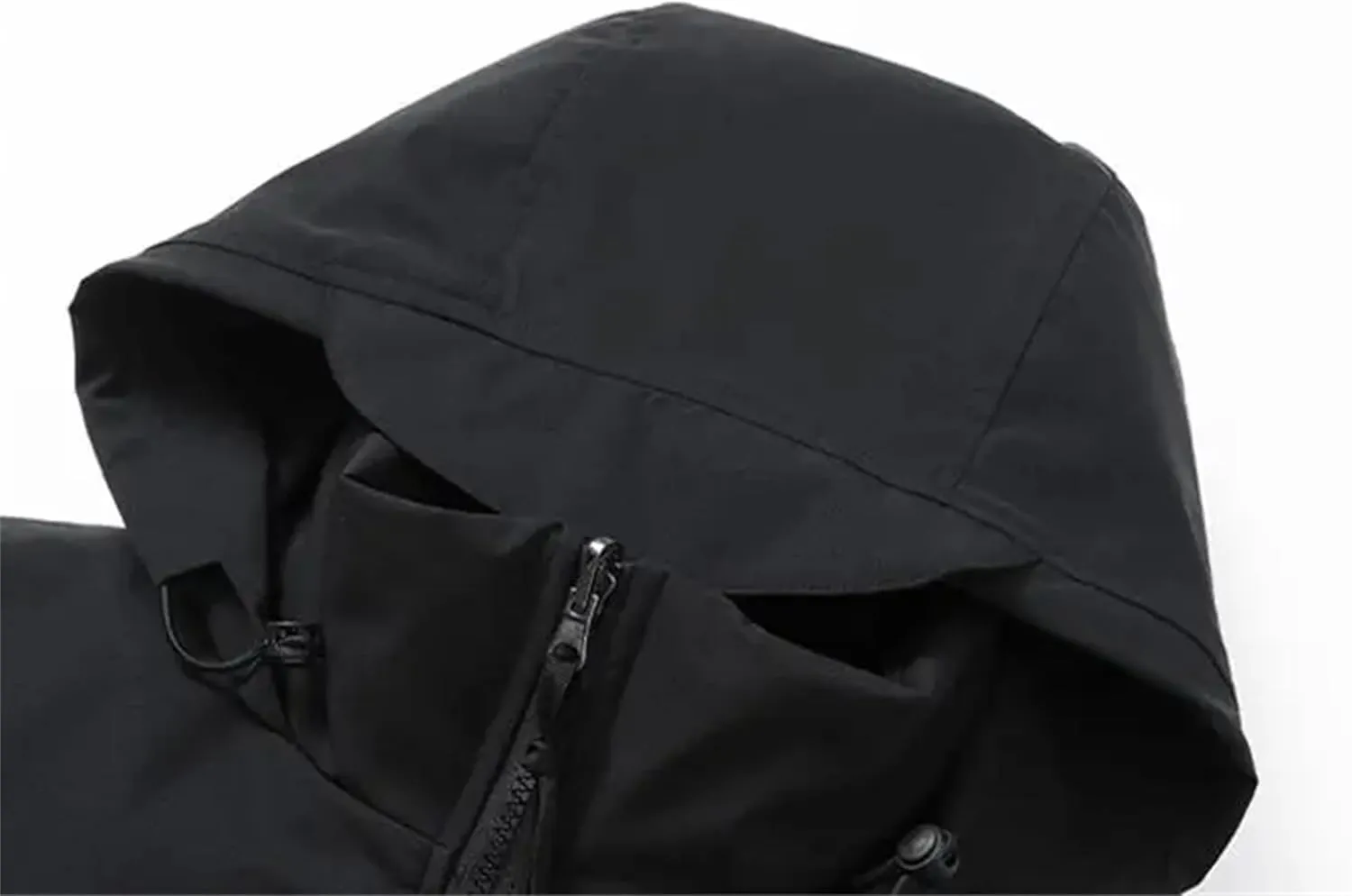 Men Hooded Stand Collar Patchwork Cotton-Padded Warm Casual Long Sleeve Zipper Parka Coat