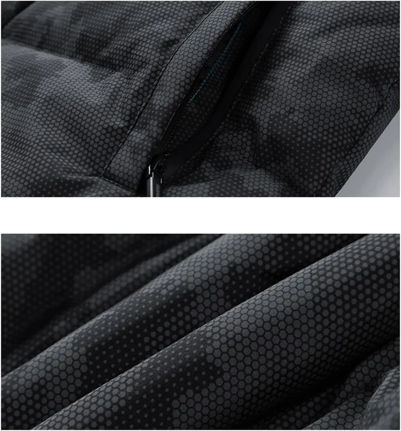 Men Hooded Stand Collar Solid Printing Cotton-Padded Thick Warm Casual Parka Coat