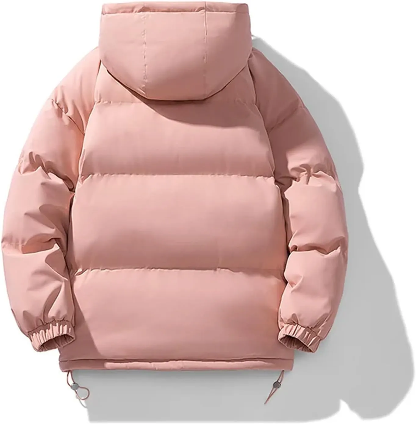 Men Solid Hooded Stand Collar Cotton-Padded Outdoor Casual Thick Warm Parka Coat