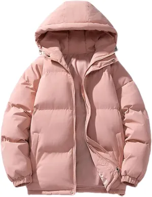 Men Solid Hooded Stand Collar Cotton-Padded Outdoor Casual Thick Warm Parka Coat