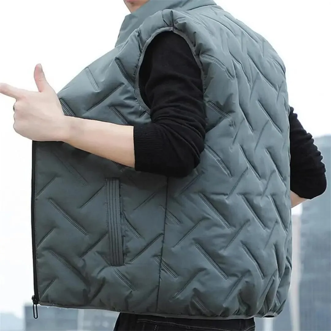 Men Vest Jackets Thick Vests Man Sleeveless Coats Warm Cotton-Padded Veste