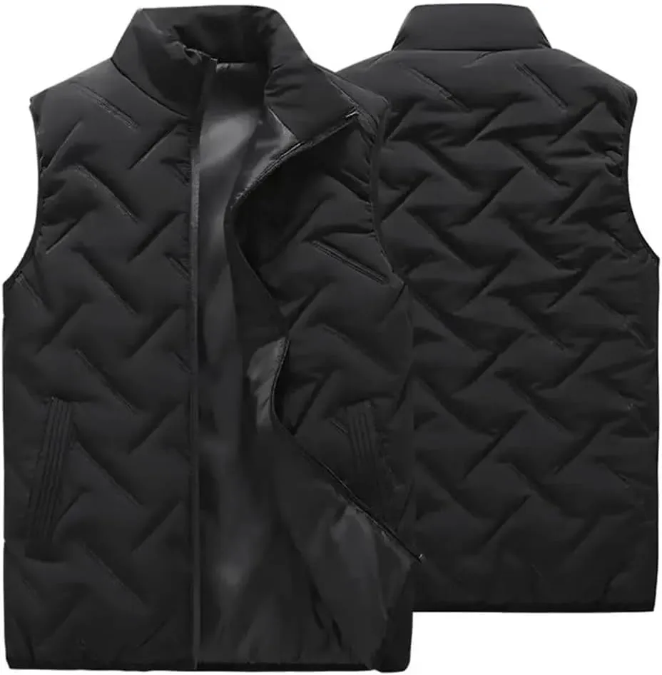 Men Vest Jackets Thick Vests Man Sleeveless Coats Warm Cotton-Padded Veste