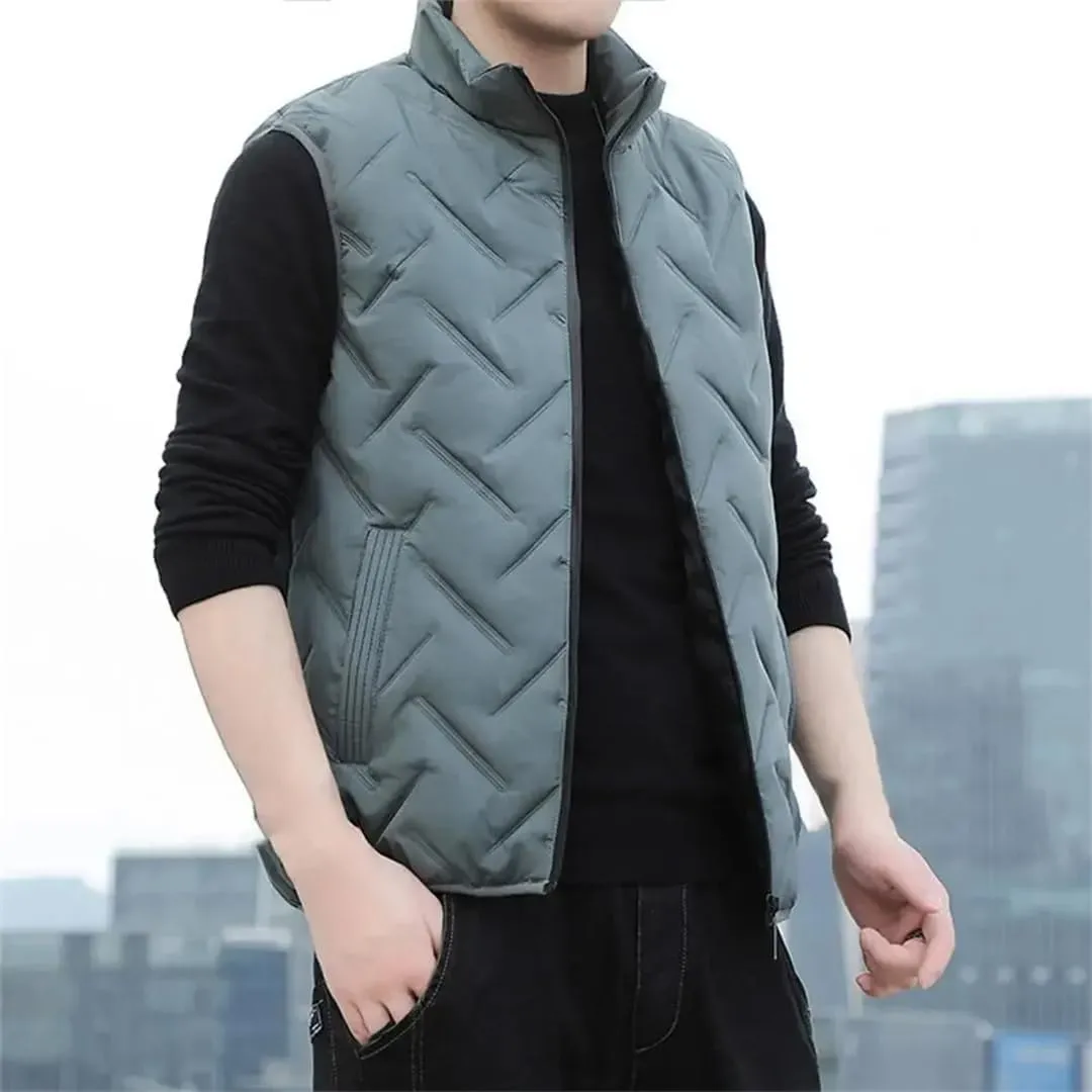 Men Vest Jackets Thick Vests Man Sleeveless Coats Warm Cotton-Padded Veste