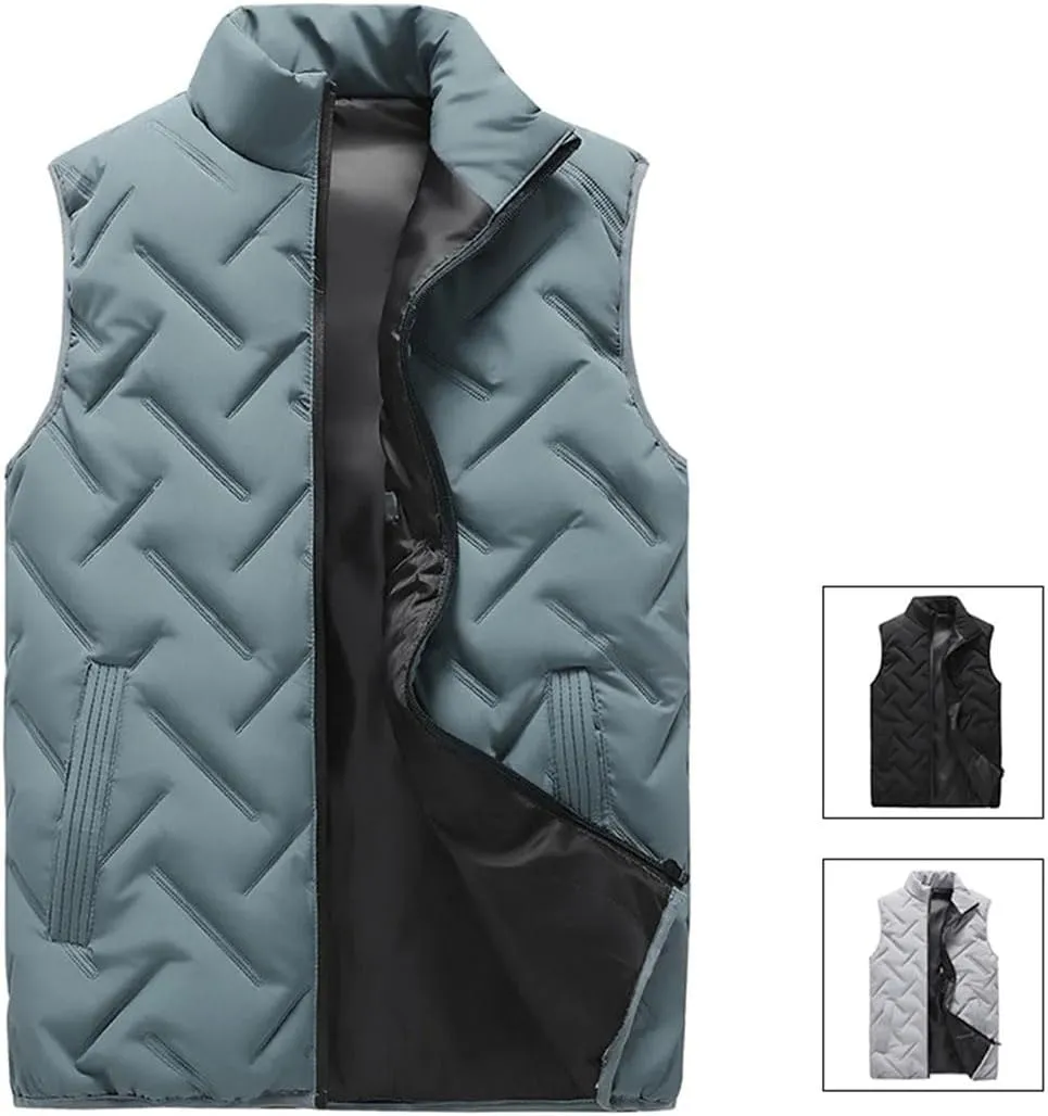 Men Vest Jackets Thick Vests Man Sleeveless Coats Warm Cotton-Padded Veste
