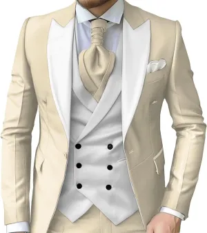 Mens 3 Piece Suits Slim Fit Tuxedo for Men Wedding Prom Suits Fashion Formal