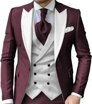Mens 3 Piece Suits Slim Fit Tuxedo for Men Wedding Prom Suits Fashion Formal