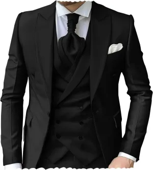 Mens 3 Piece Suits Slim Fit Tuxedo for Men Wedding Prom Suits Fashion Formal