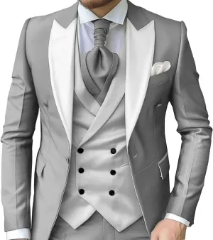 Mens 3 Piece Suits Slim Fit Tuxedo for Men Wedding Prom Suits Fashion Formal