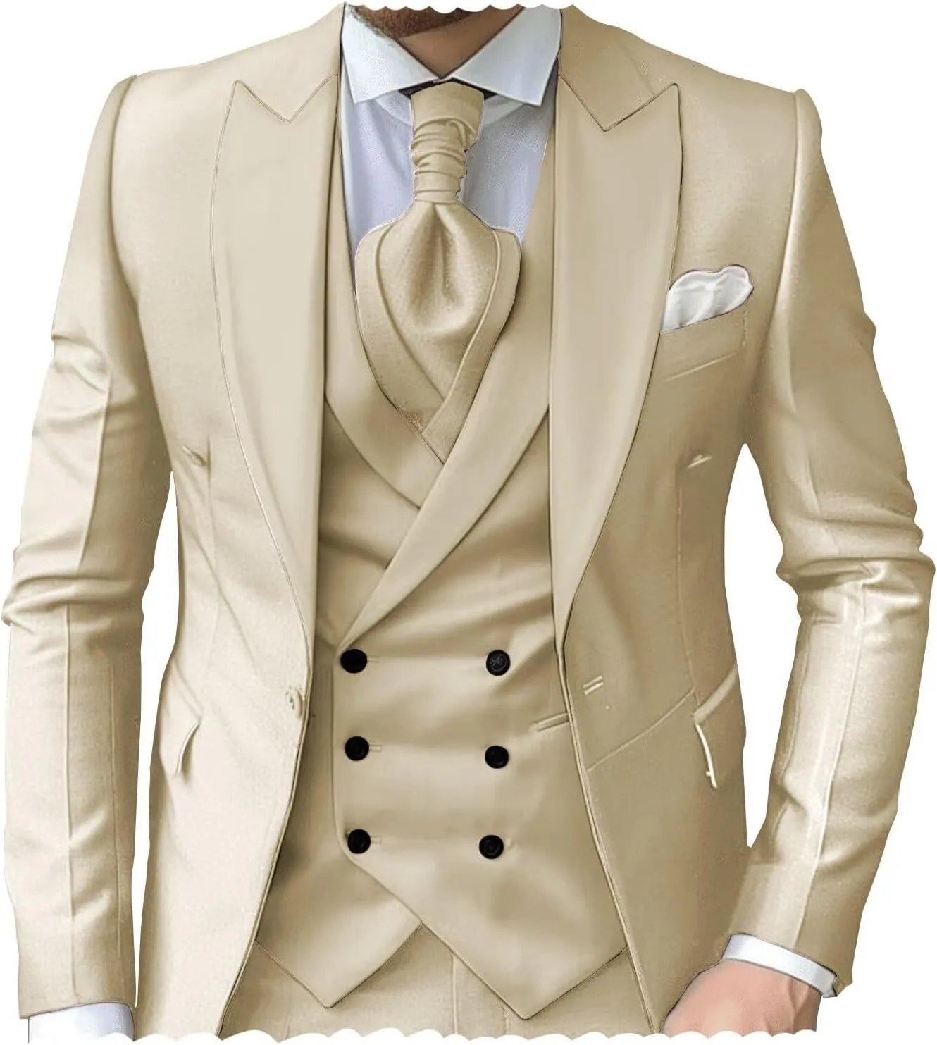 Mens 3 Piece Suits Slim Fit Tuxedo for Men Wedding Prom Suits Fashion Formal