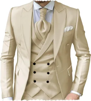 Mens 3 Piece Suits Slim Fit Tuxedo for Men Wedding Prom Suits Fashion Formal