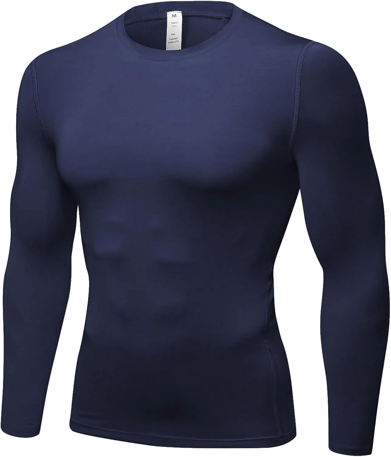Men's Compression Shirts Long Sleeve Athletic T-Shirts Workout Running Tops Quick Dry Baselayer Undershirts for Football