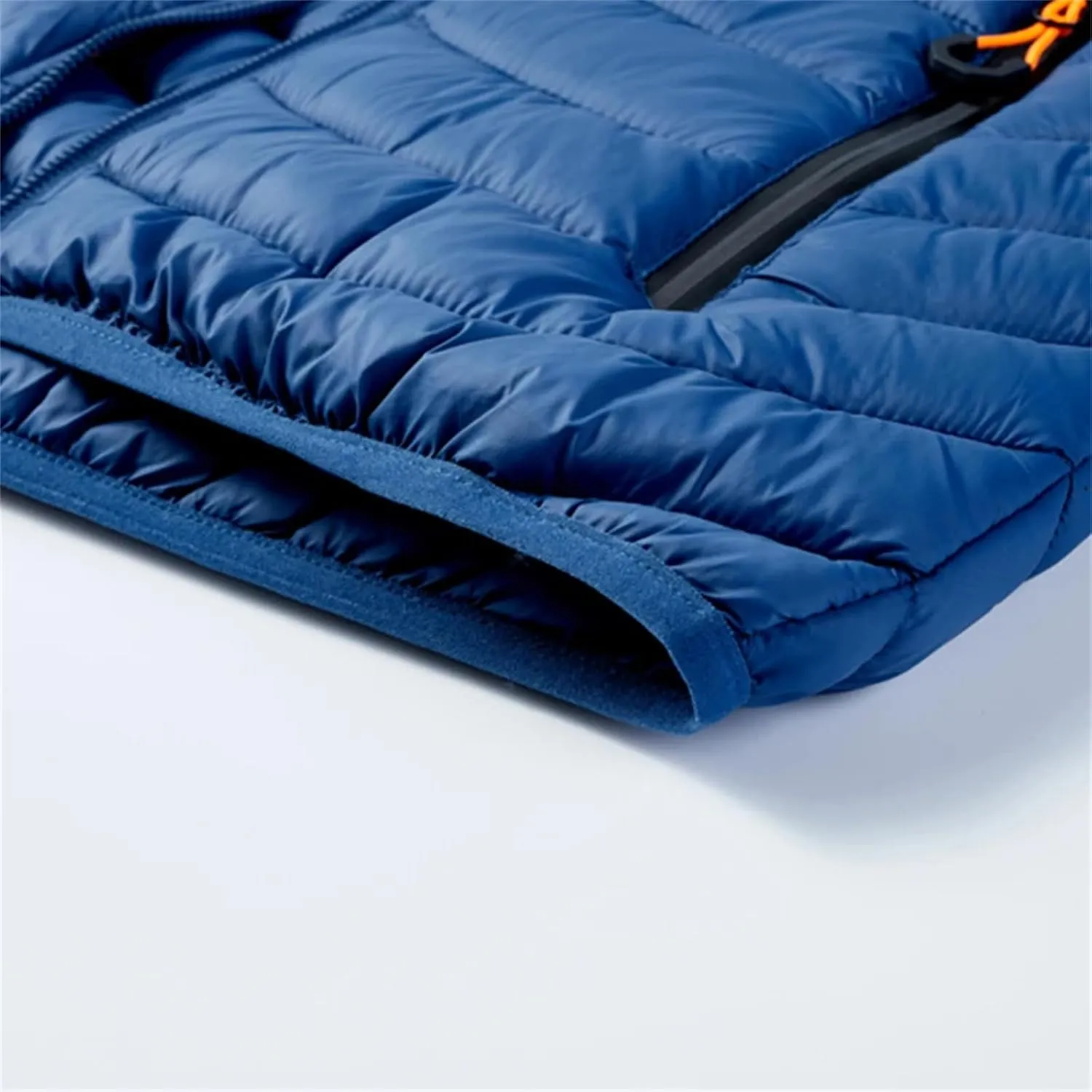 Men's Hooded Stand Collar Zipper Cotton-Padded Thickened Warm Casual Multi Pocket Parka Coat