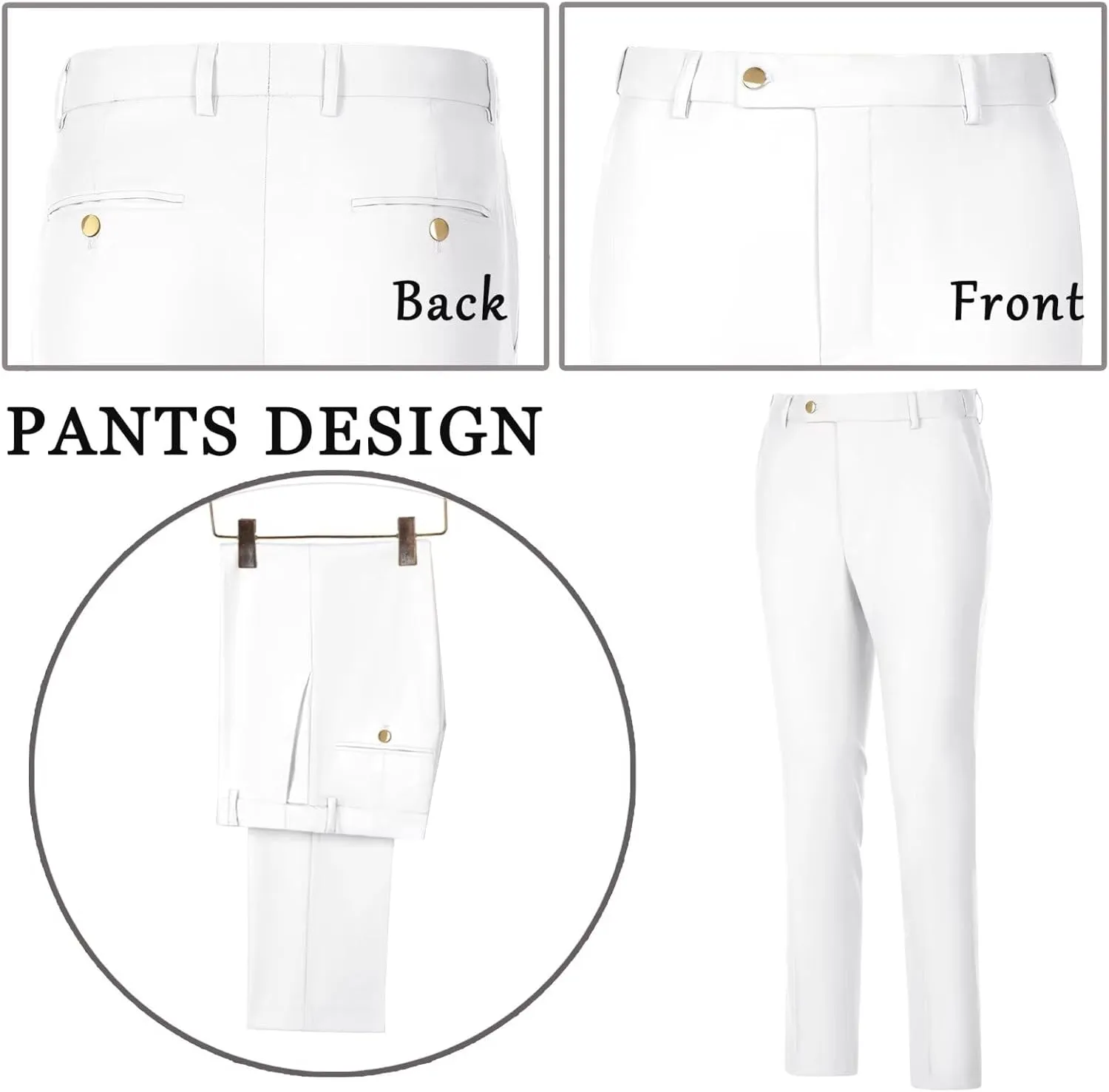 Men's Suits 3 Piece Slim Fit Tuxedo Suit One Button Double Breasted Men Wedding Prom Homecoming Suits Blazer Vest Pants