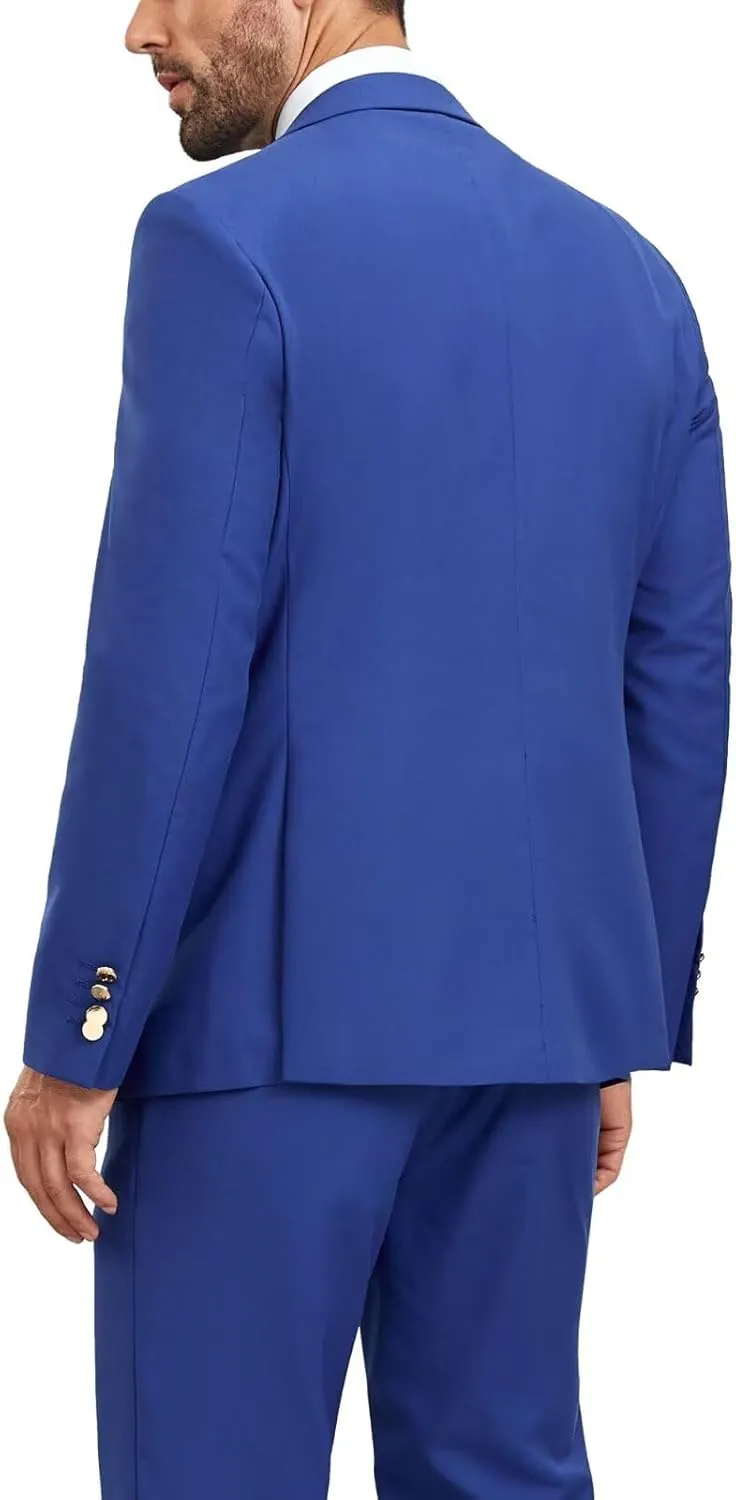 Men's Suits 3 Piece Slim Fit Tuxedo Suit One Button Double Breasted Men Wedding Prom Homecoming Suits Blazer Vest Pants