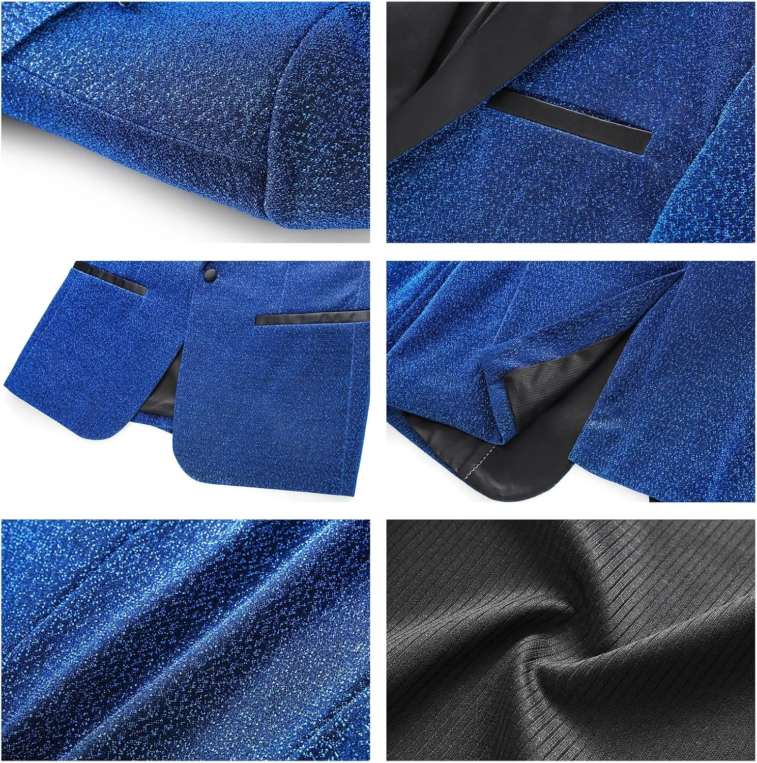 Mens Tuxedo Suits Slim Fit Party Blazer for Men Shiny Dress Coat Jackets Classic Regular Fit 2 Piece Suits Set