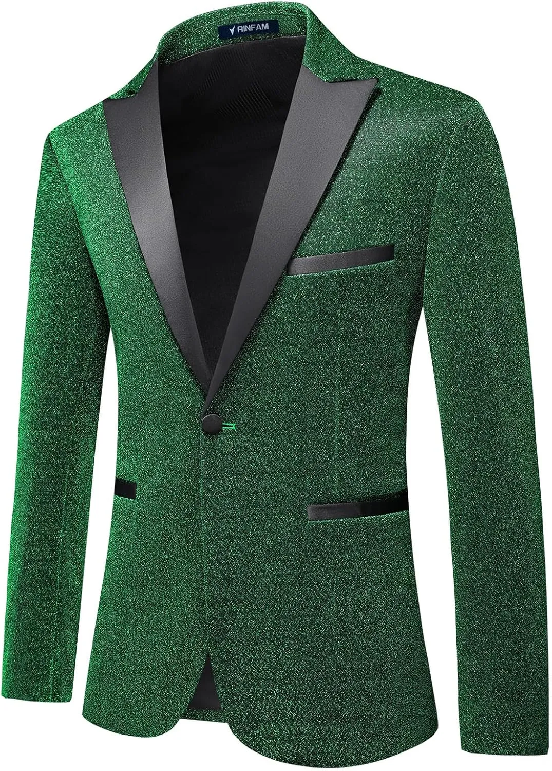 Mens Tuxedo Suits Slim Fit Party Blazer for Men Shiny Dress Coat Jackets Classic Regular Fit 2 Piece Suits Set