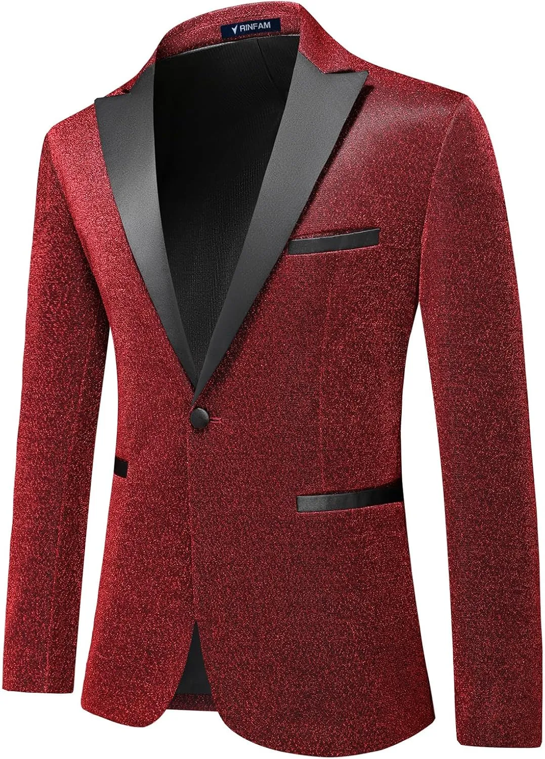 Mens Tuxedo Suits Slim Fit Party Blazer for Men Shiny Dress Coat Jackets Classic Regular Fit 2 Piece Suits Set