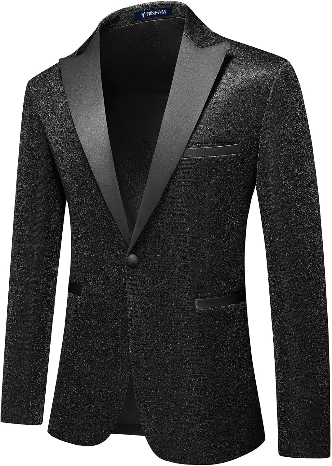 Mens Tuxedo Suits Slim Fit Party Blazer for Men Shiny Dress Coat Jackets Classic Regular Fit 2 Piece Suits Set