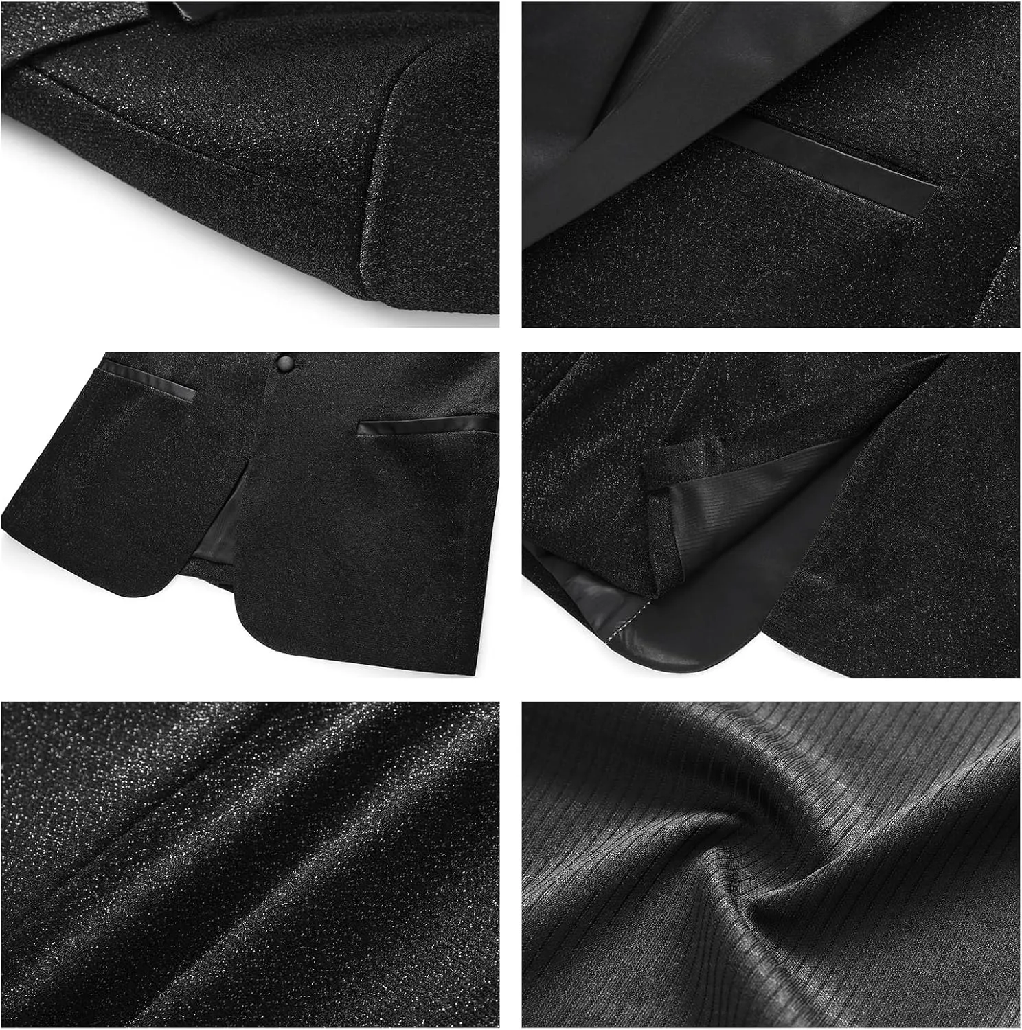 Mens Tuxedo Suits Slim Fit Party Blazer for Men Shiny Dress Coat Jackets Classic Regular Fit 2 Piece Suits Set