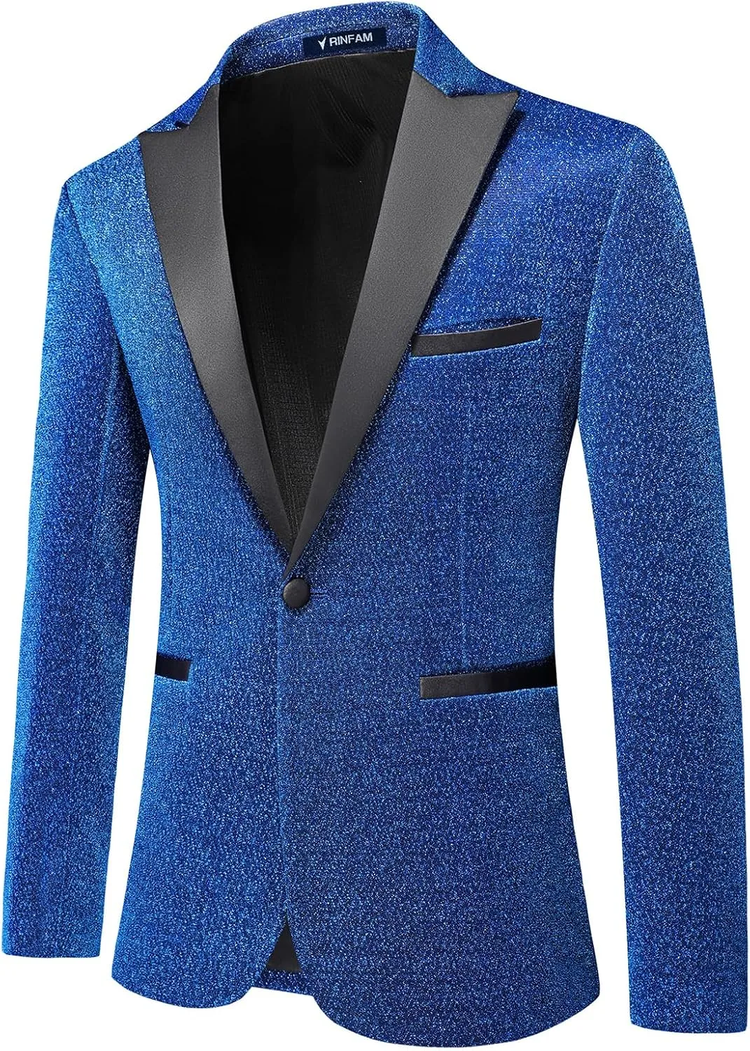 Mens Tuxedo Suits Slim Fit Party Blazer for Men Shiny Dress Coat Jackets Classic Regular Fit 2 Piece Suits Set