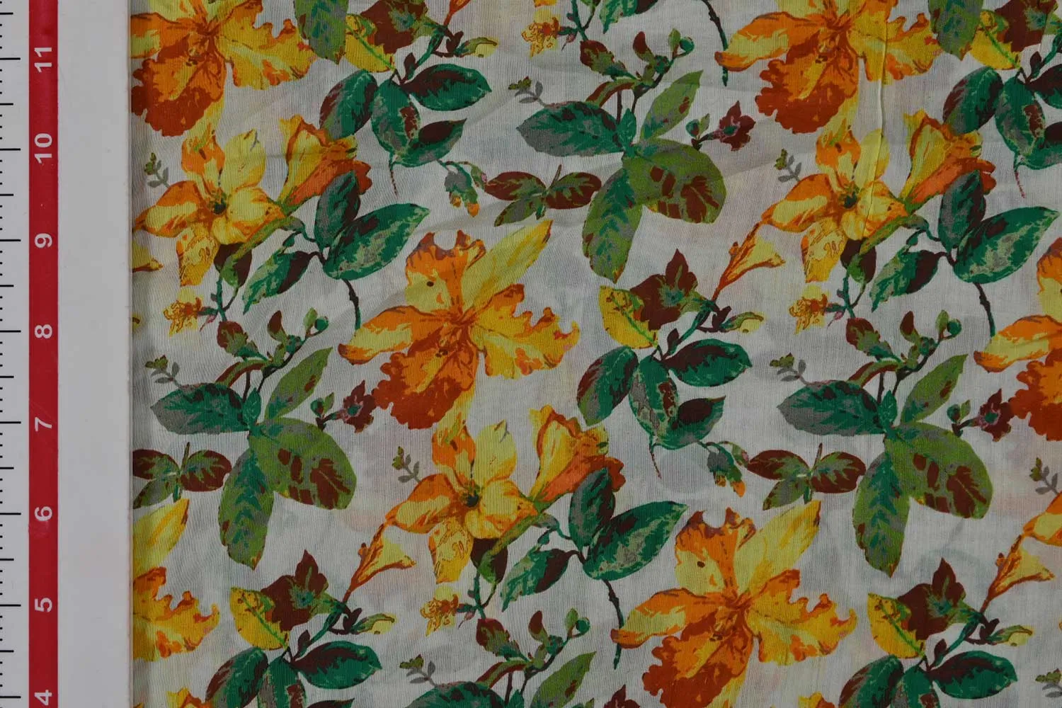 Multicolor Floral Printed Sushi Voile Viscose Blend Fabric