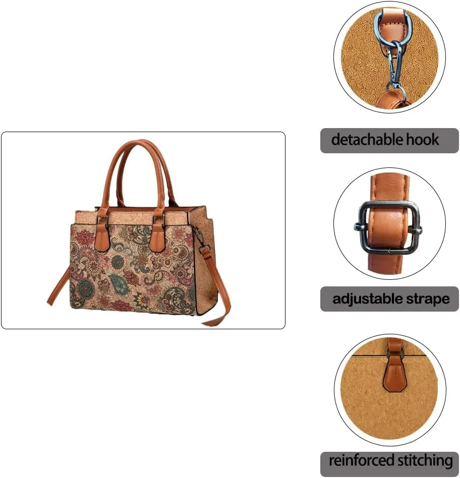 Natural cork Large capacity shoulder bag handbag crossbody