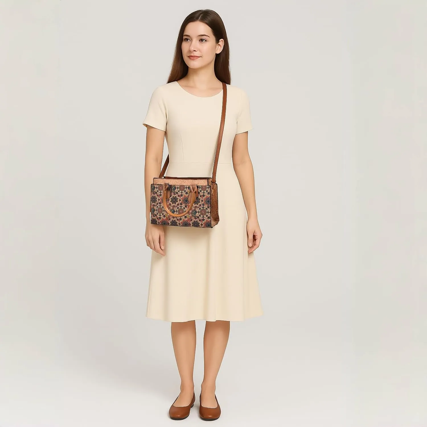 Natural cork Large capacity shoulder bag handbag crossbody